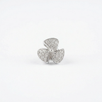 Silver delicate fan diamond studded earrings