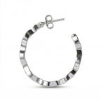 Silver italian single loop earrings