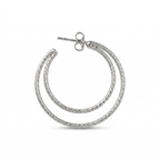 Silver italian double loops earrings