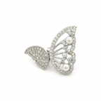 Silver butterfly diamond studded earrings