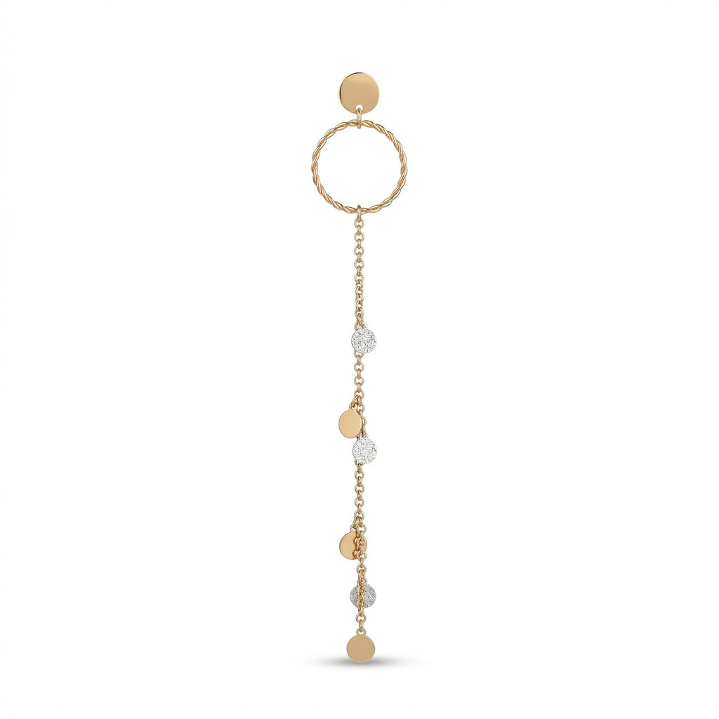 Silver rosegold designer long dangler earrings