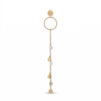 Silver rosegold designer long dangler earrings