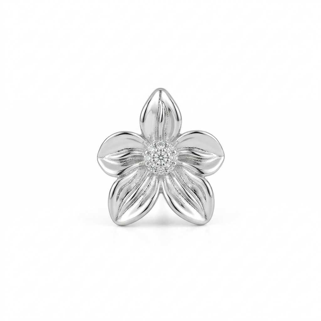 Silver italian flower earrings