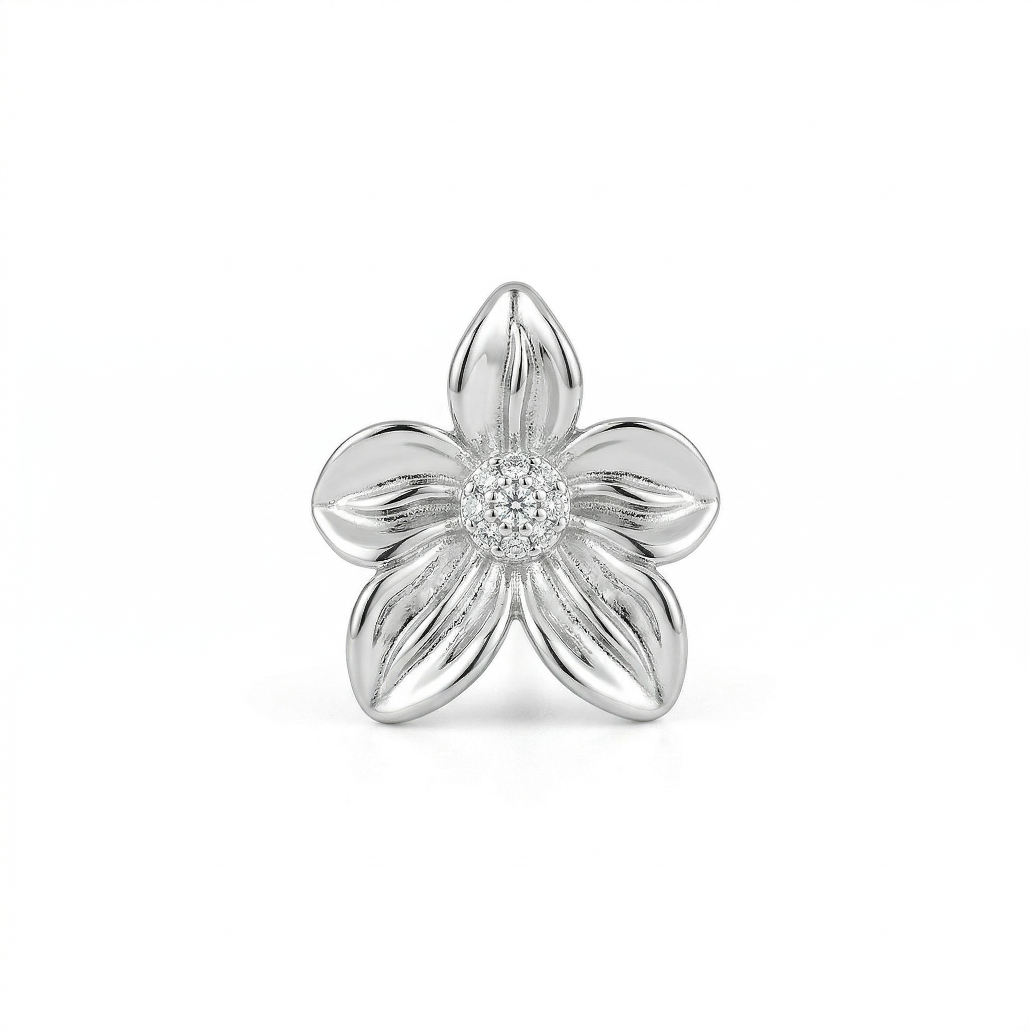 Silver italian flower earrings