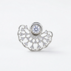 Silver fan shaped designer earrings