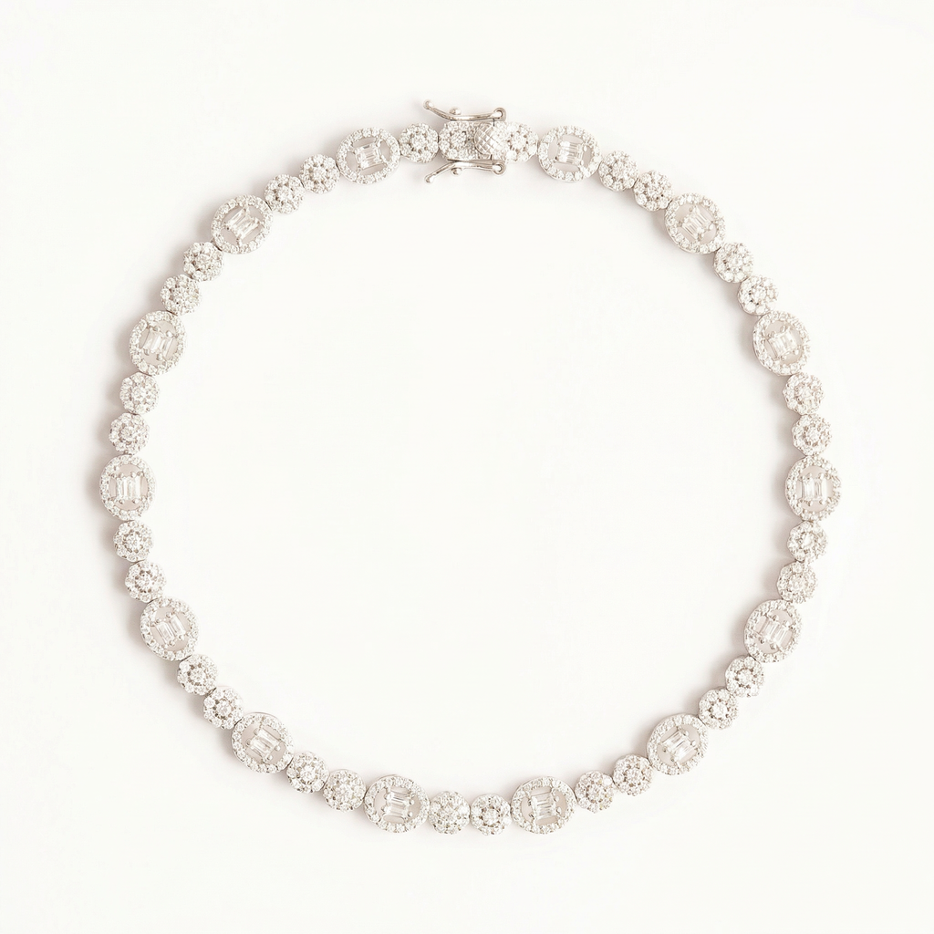 Silver Designer Tennis Bracelet