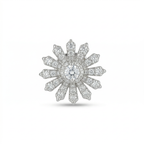 Silver flower shape round earrings