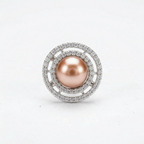 Silver brown diamond studded heavy tops earrings