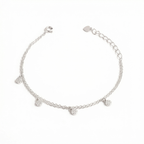 Double Layered Hanging Beads Silver Bracelet