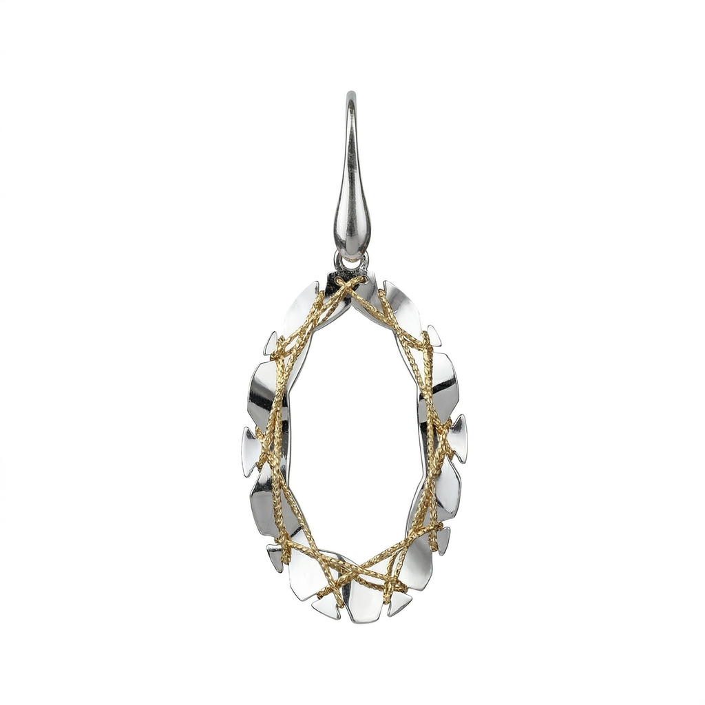 Silver golden italian dangler earrings