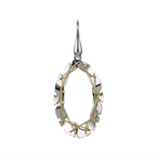 Silver golden italian dangler earrings