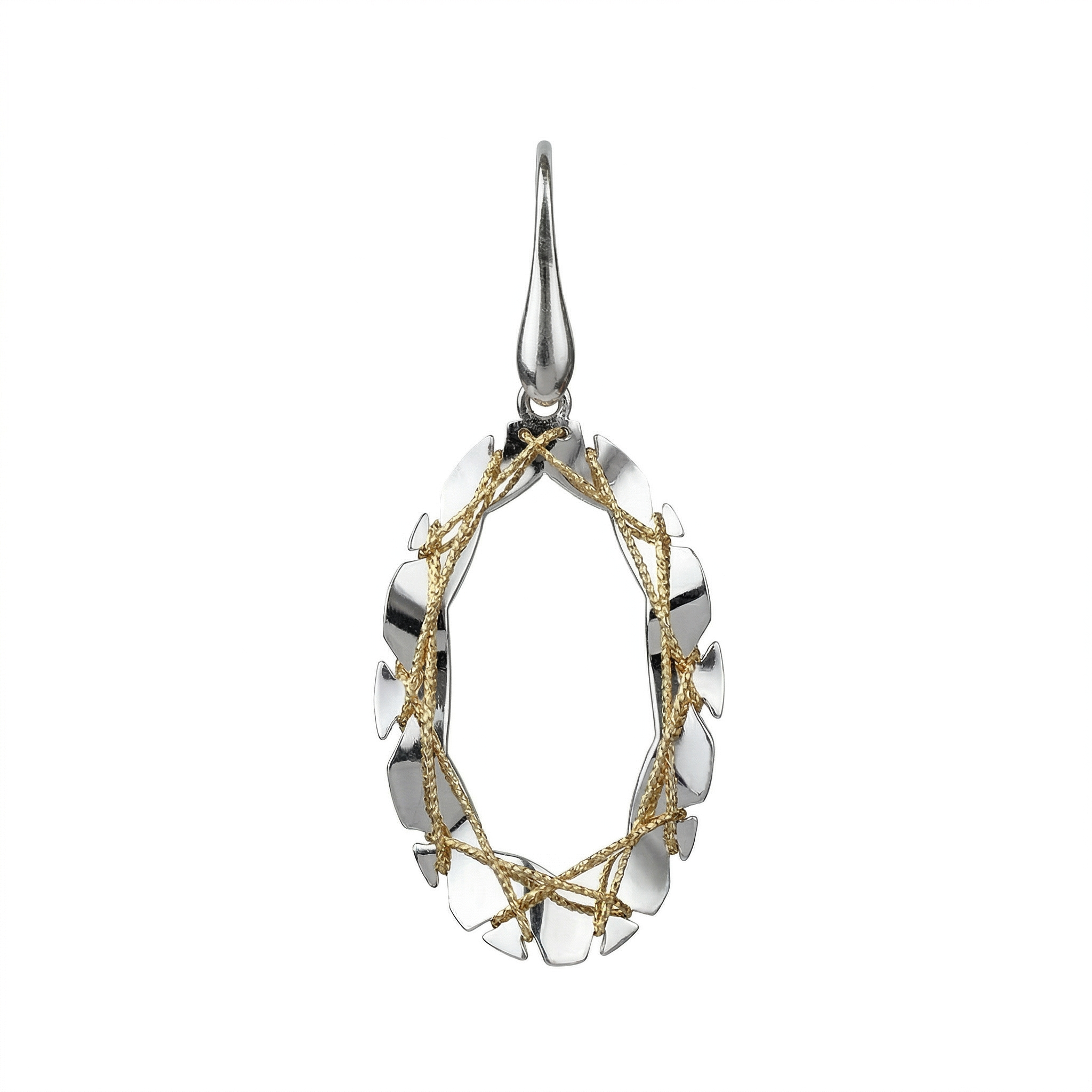 Silver golden italian dangler earrings