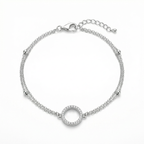 Double Layered Goodluck Silver Bracelet