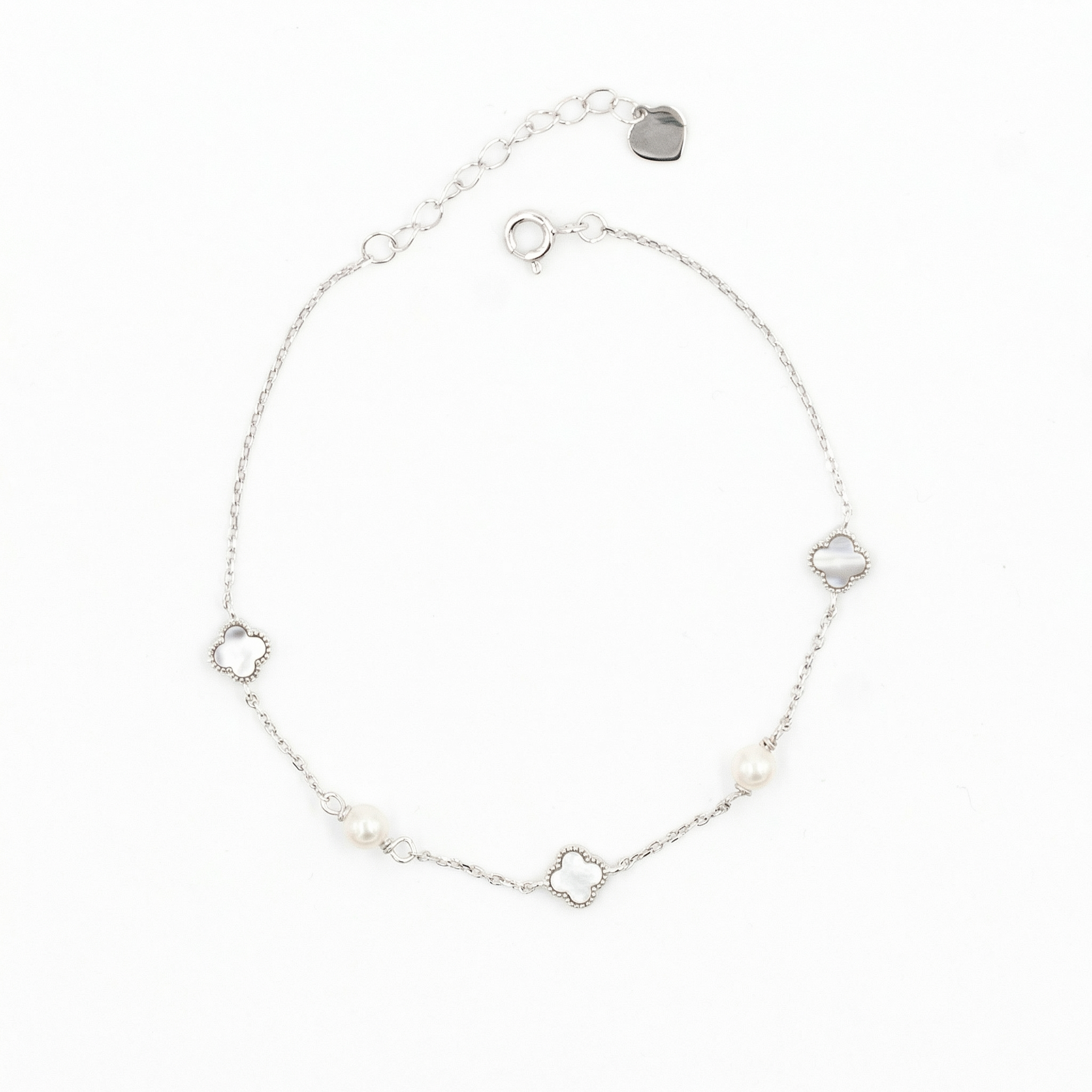 Silver  Pearlescent Enamel Bracelet