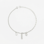 Silver Love-Inscribed Delicate Bracelet