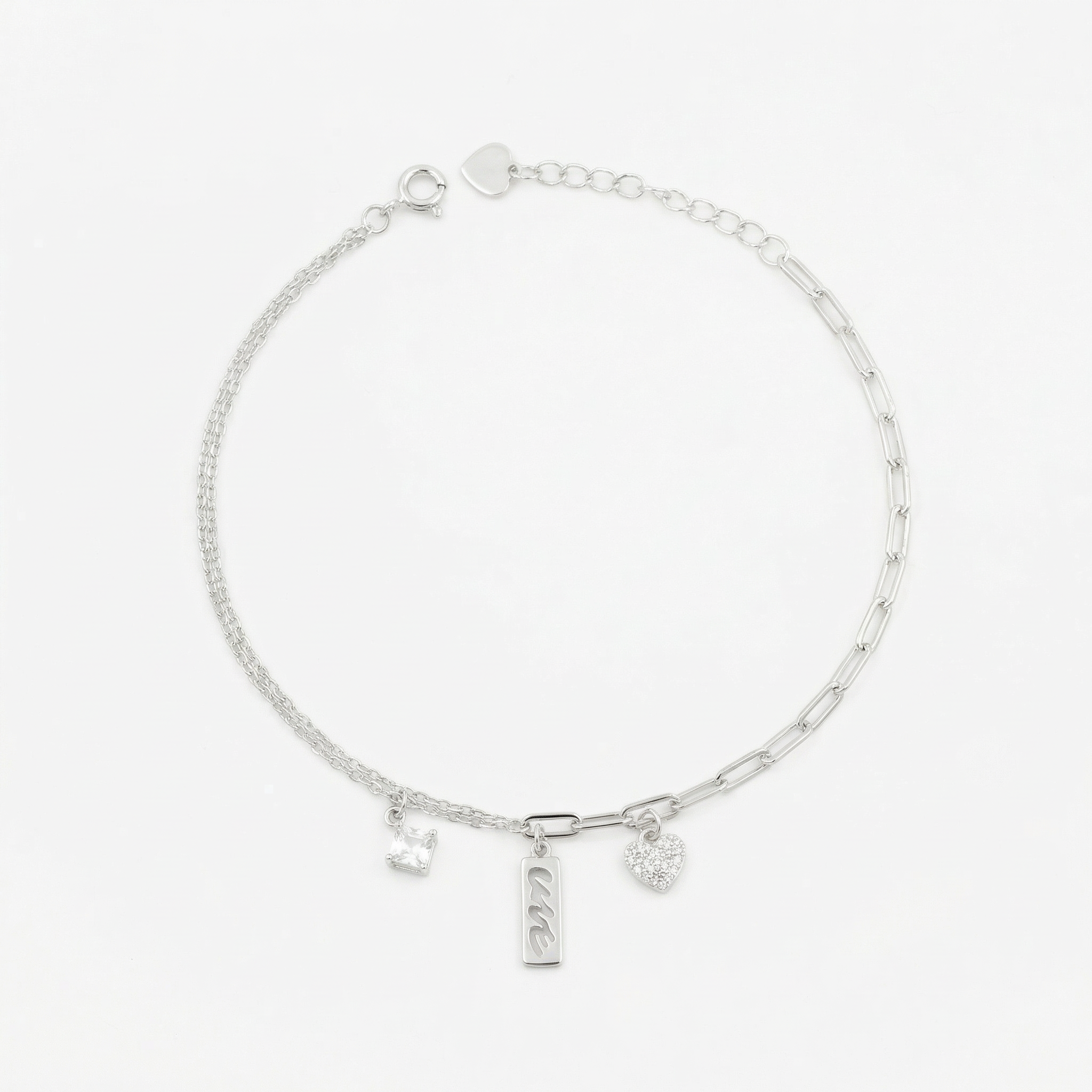 Silver Love-Inscribed Delicate Bracelet