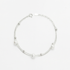 Silver Dual Delight Pearl Bracelet