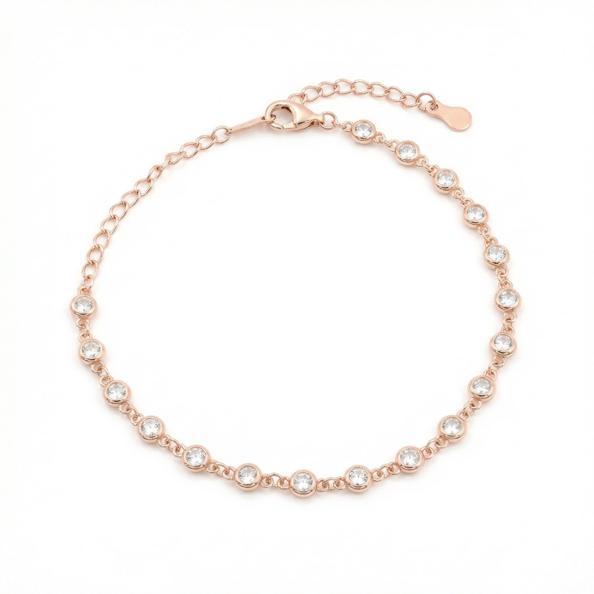 Rose Gold Petite round Tennis Bracelet