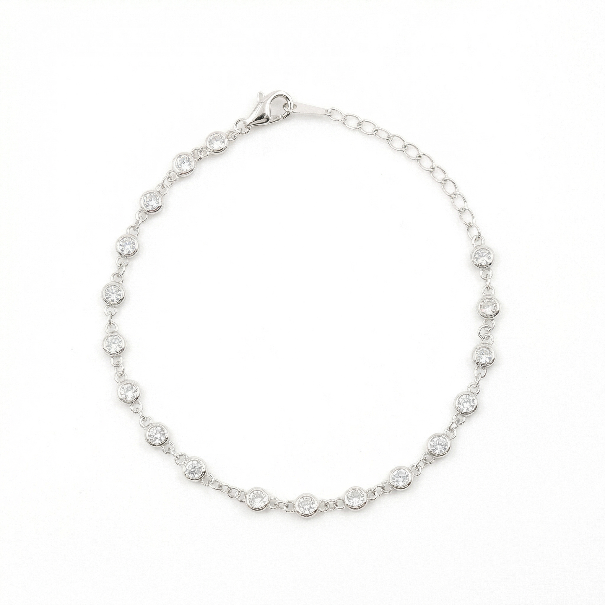 Silver Petite round Tennis Bracelet