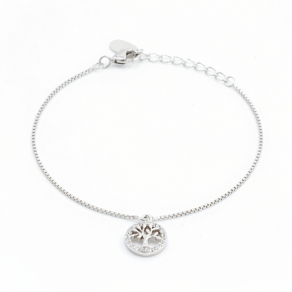 Silver Whispering Tree Bracelet