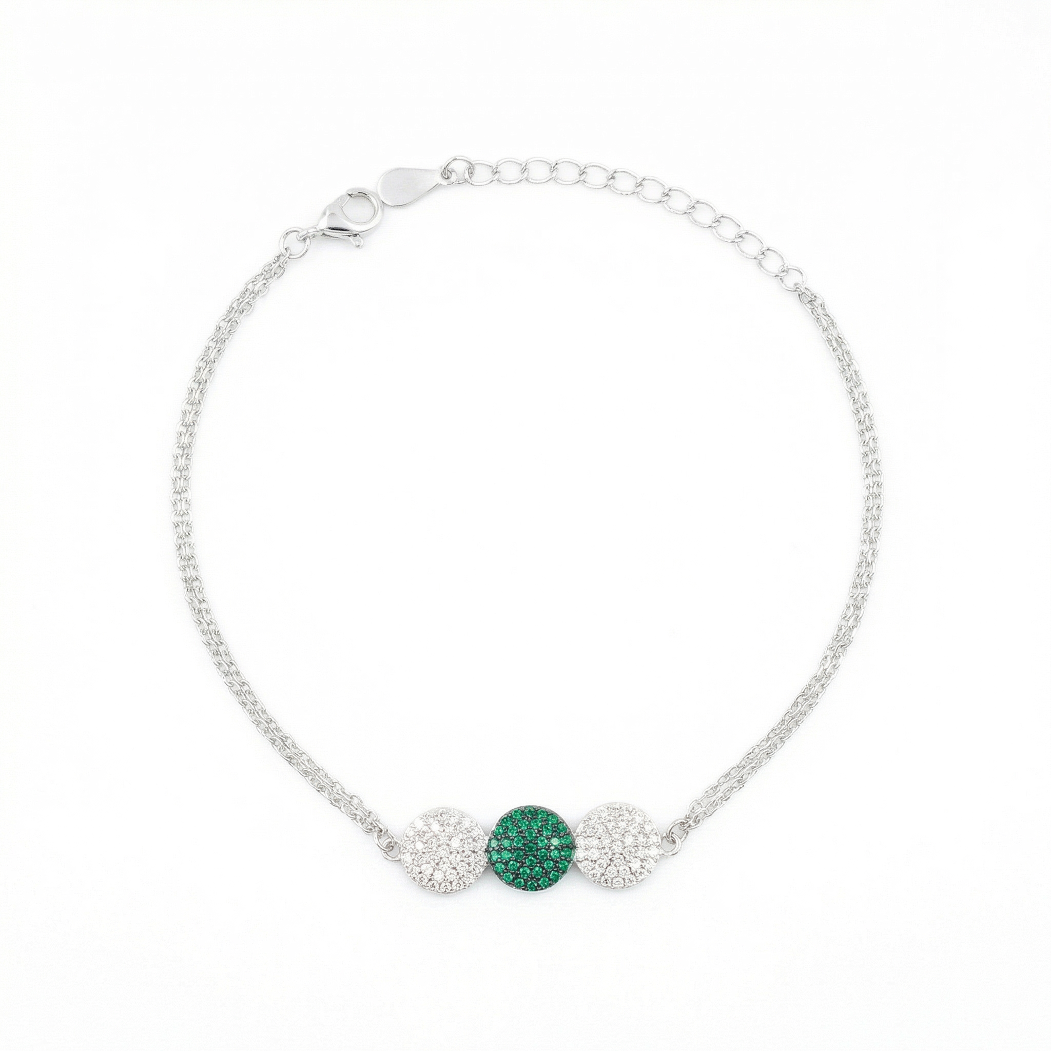 Silver Emerald Glow Bracelet
