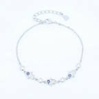 Silver EvilEye Cz Bracelet