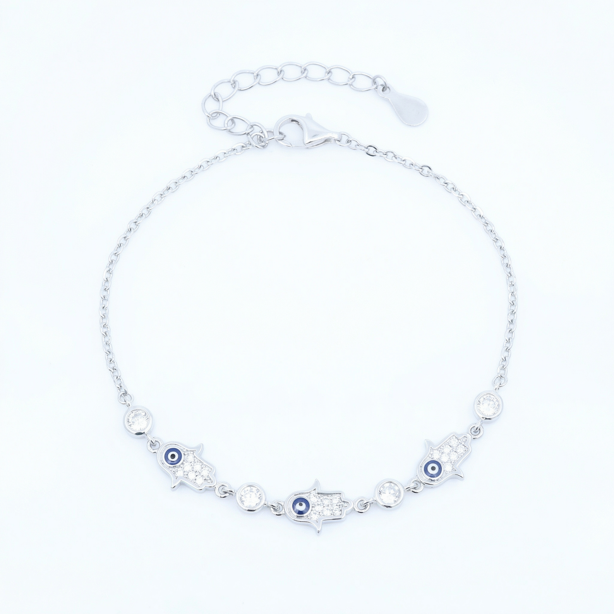 Silver EvilEye Cz Bracelet