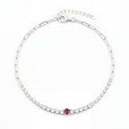 Silver Pink Petite Sparkle Tennis Bracelet