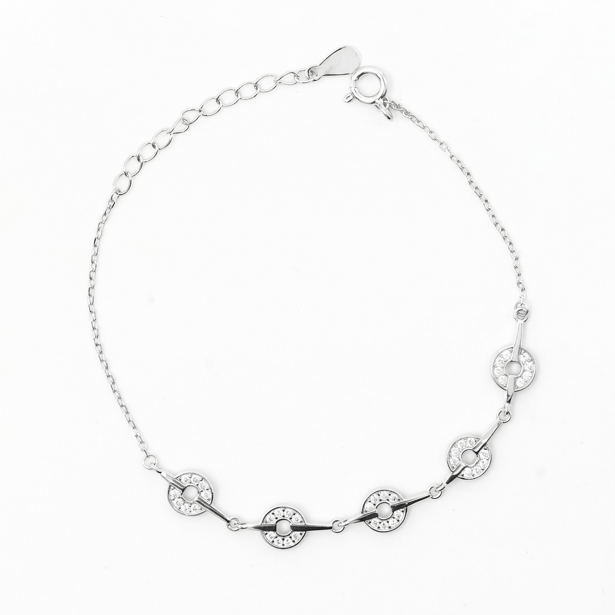 Silver Sparkling Circle Bracelet