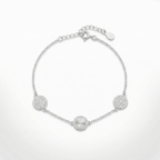Silver Diamond Trio Delicate Bracelet