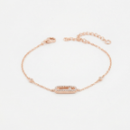 Rose Gold  Diamond Rectangle Delicate Bracelet