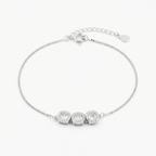 Silver Triple Circle Solitaire Bracelet