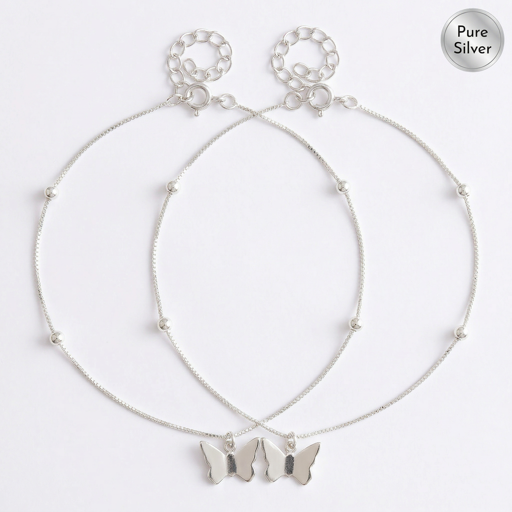 Silver Butterfly Anklet