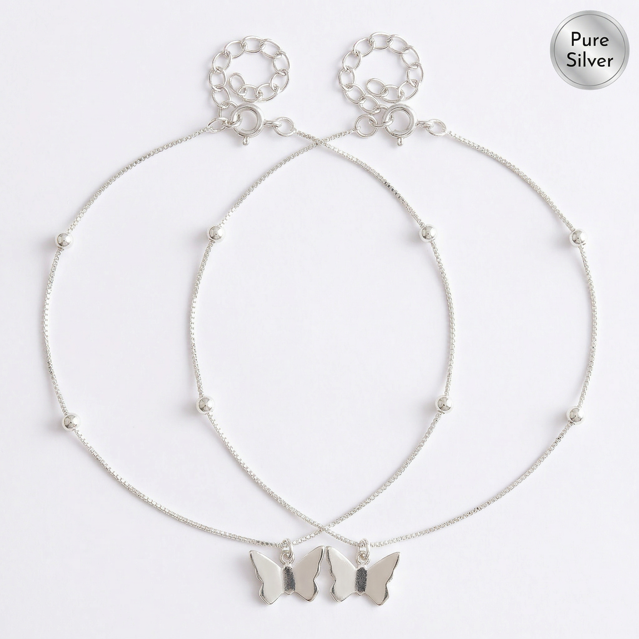 Silver Butterfly Anklet