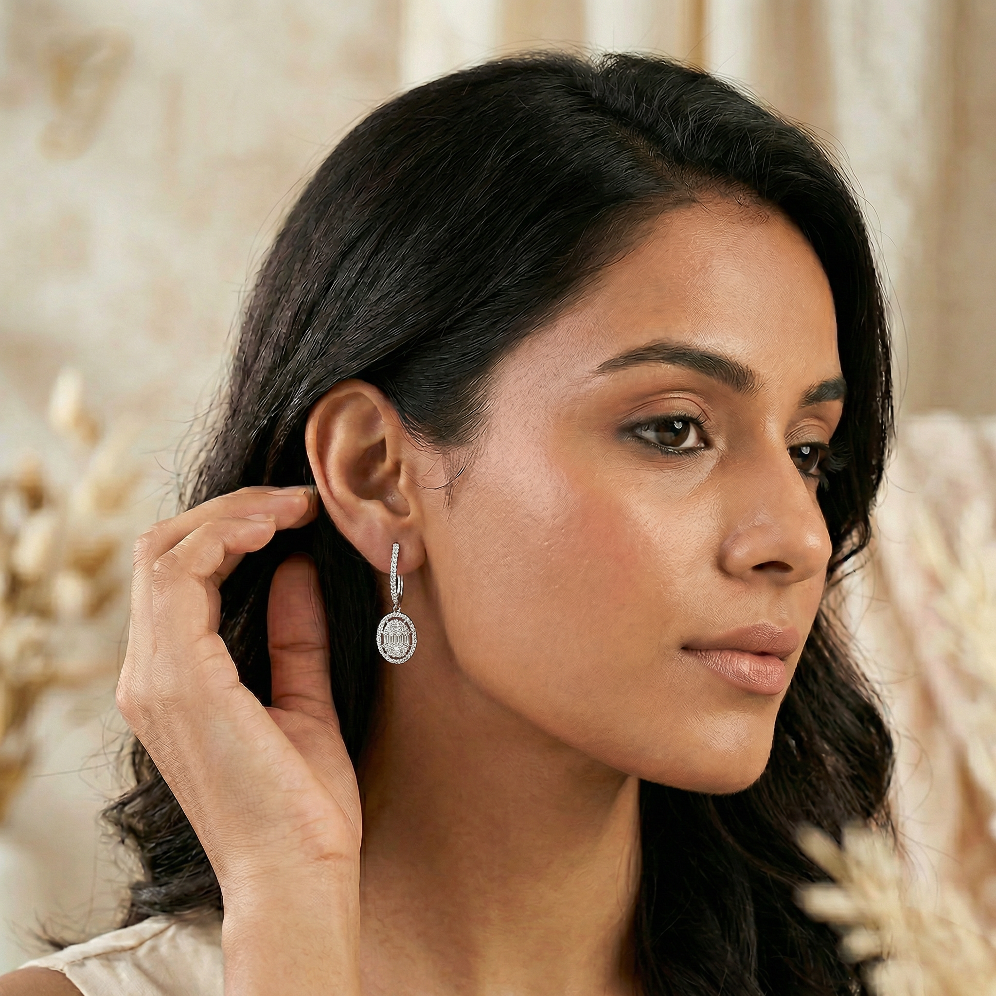 Silver choki heavy dangler earrings