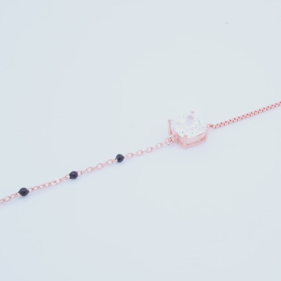 Rosegold Cushion Cut Hand Mangalsutra