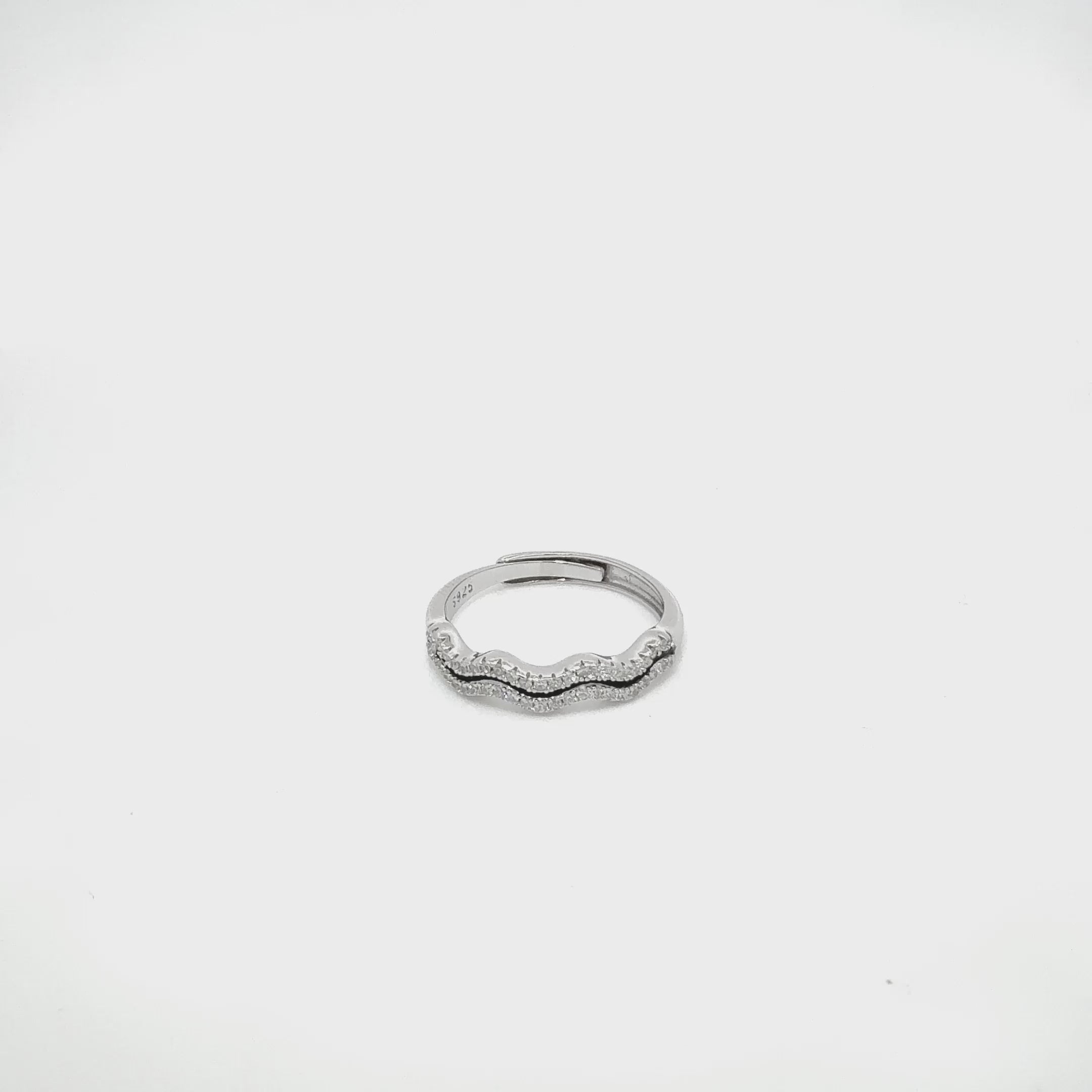 Designer Zig Zag Silver Adjustable Ring