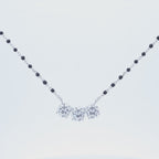Silver Three Diamonds Mangalsutra