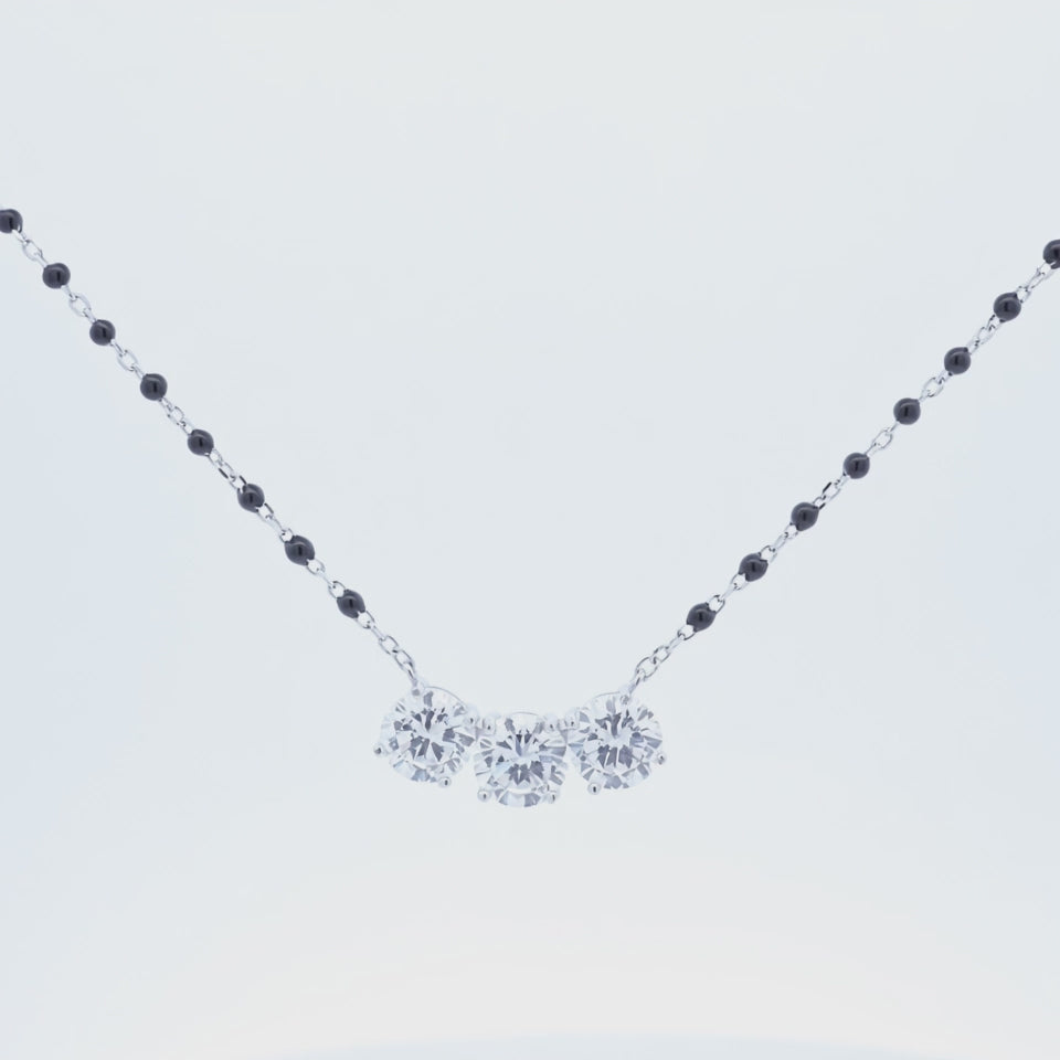 Silver Three Diamonds Mangalsutra