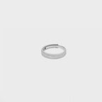 Adjustable Silver Rodium Matt Glossy Ring Band