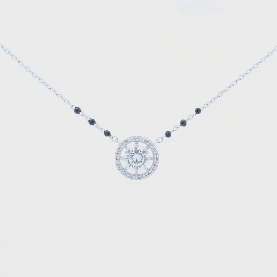 Silver wheel design Solitaire Mangalsutra