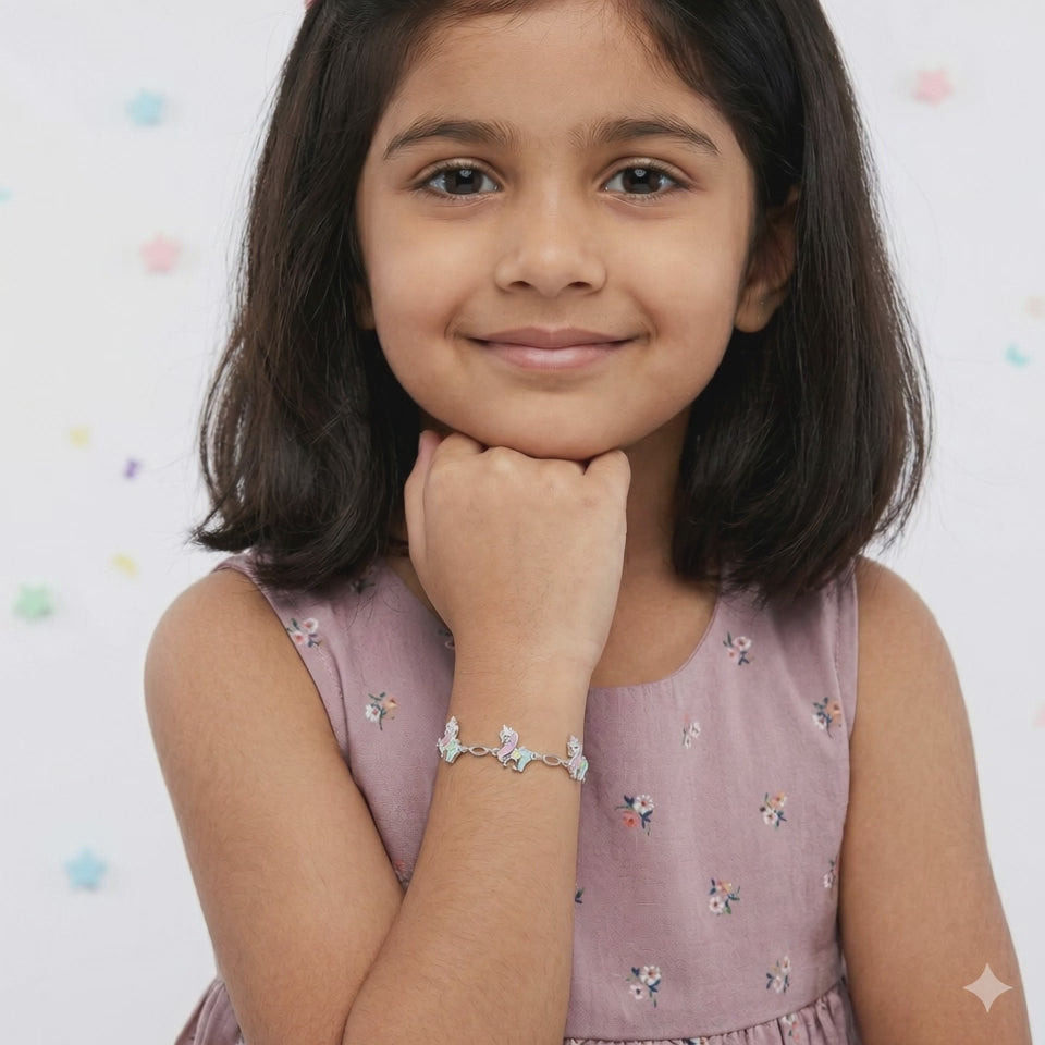 Silver Unicorn Kids Bracelet