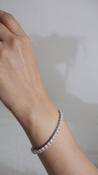 Silver Designer 3d Tennis Bracelet