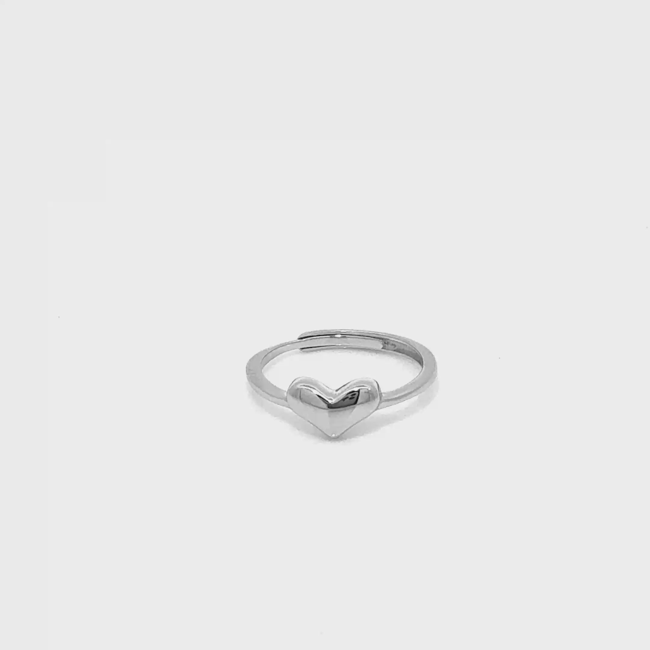 Adjustable Silver Heart Ring