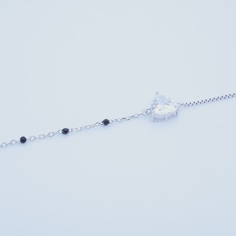 Silver Trilliant Cust Solitaire Hand Mangalsutra