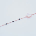 Rosegold Trilliant Cust Solitaire Hand Mangalsutra