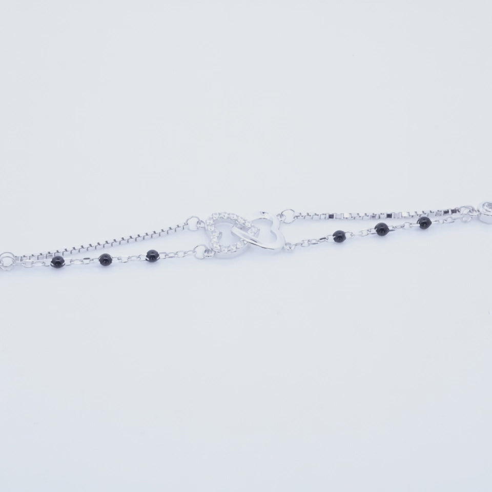 Silver Eternity Heart Hand Mangalsutra