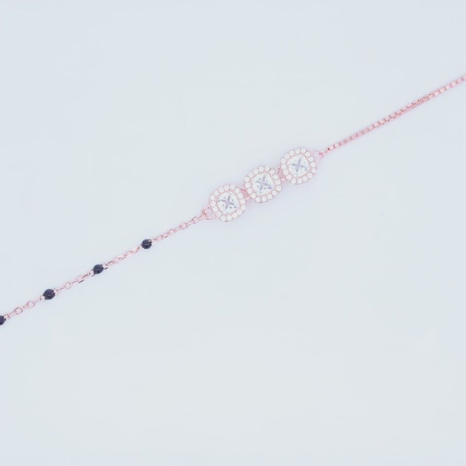 Rosegold 3 Cushion Cut Hand Mangalsutra