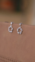 Silver Petal Drop Dangler Earrings
