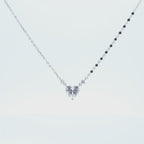 Silver 3D Heart Solitare Mangalsutra